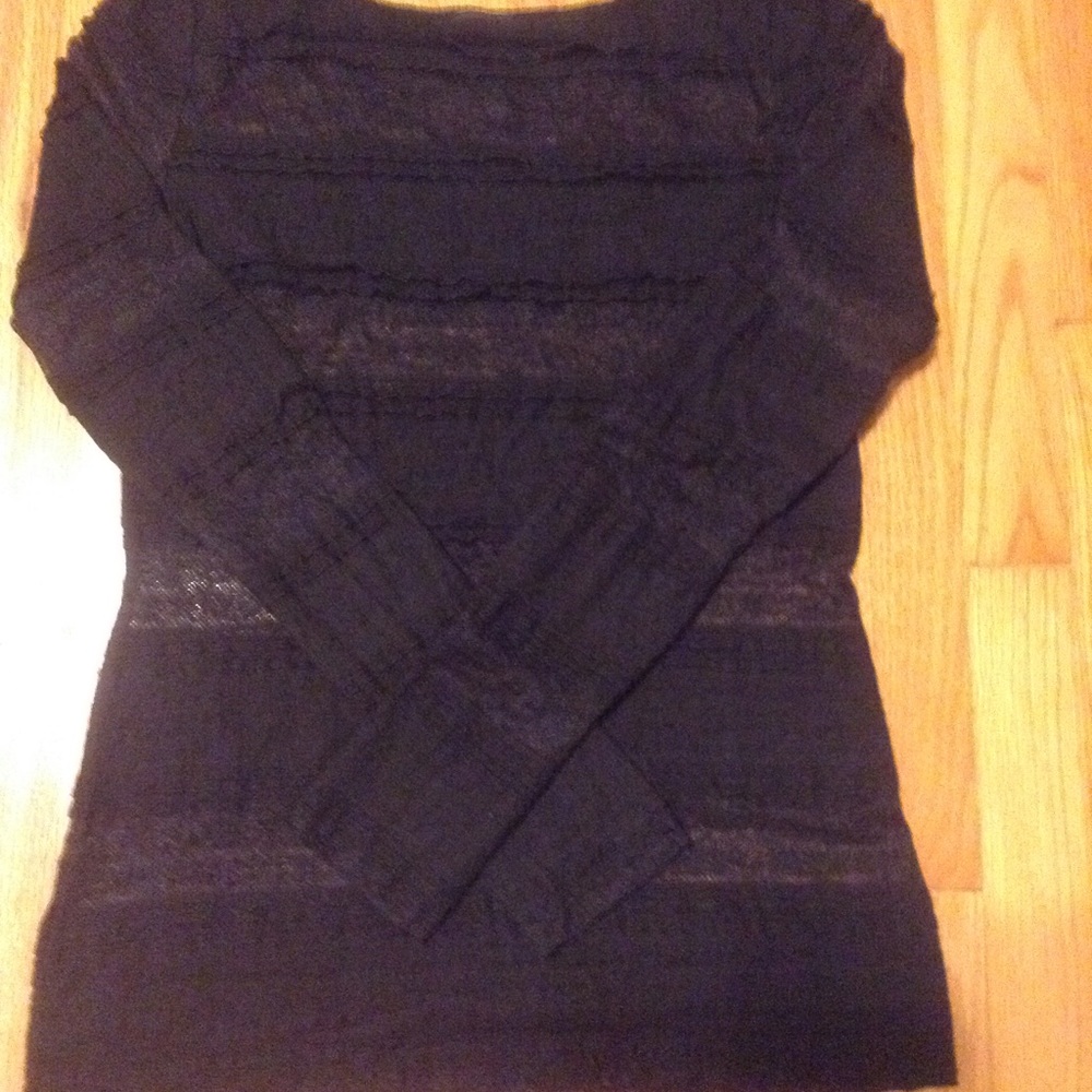 BCBGMaxAzria Long Sleeve Lace Shirt - Picture 4 of 5